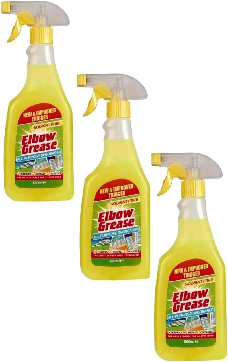 3 PCS Elbow Grease All Purpose DEGREASER New & Improved TRIGGER Cleaner Bathroom Kitchen 500ML