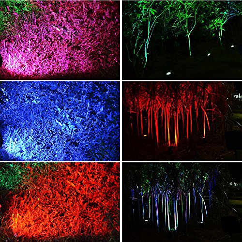 image for T-SUN Solar Pond Lights, 5 Headlamp RGB LED Spotlights Outdoor Securit