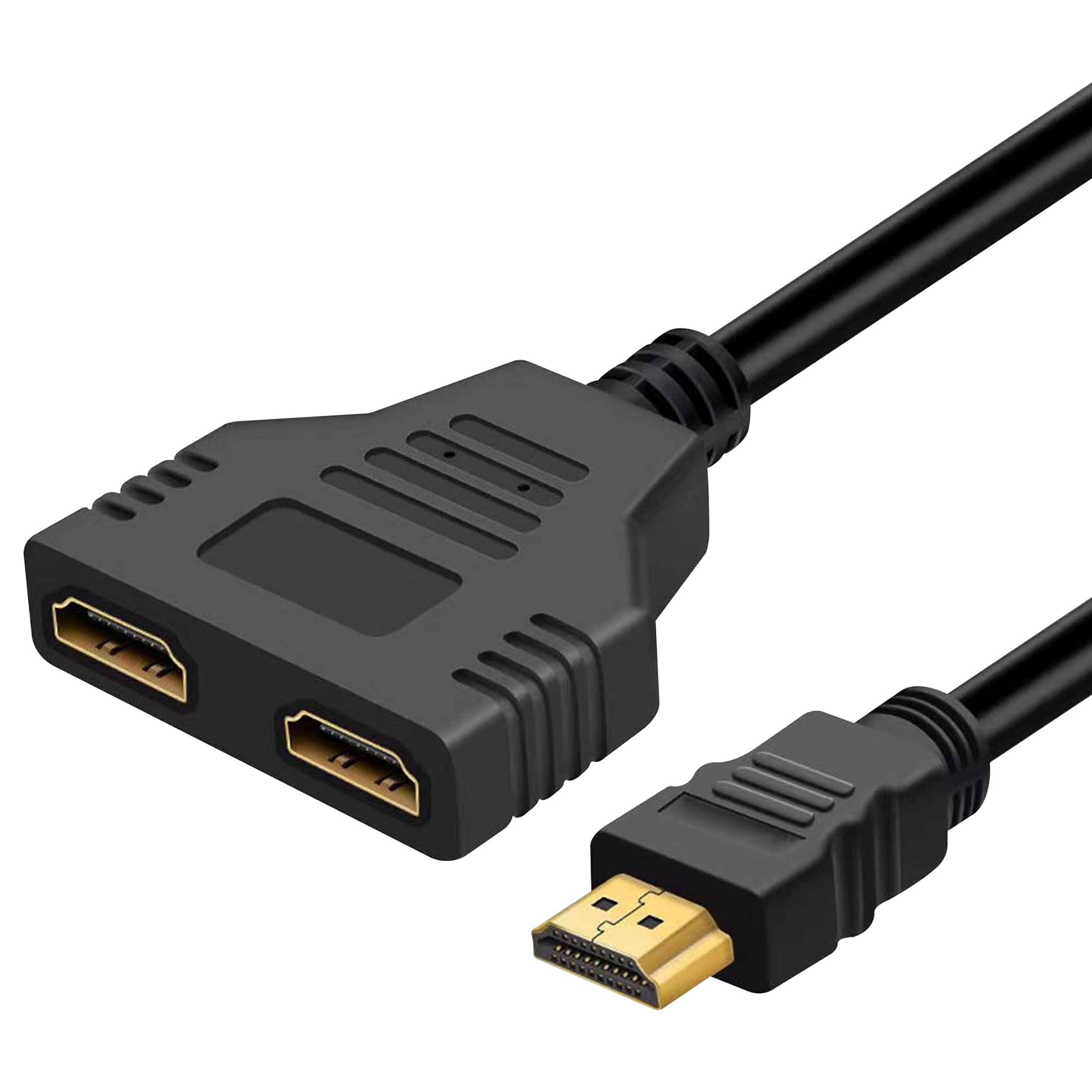 Fitn beau HDMI Double Adapter HDMI Splitter Adapter, HDMI Splitter Cable 1080p HDMI Male to Dual HDMI Female 1 to 2 Way for Dual Monitors