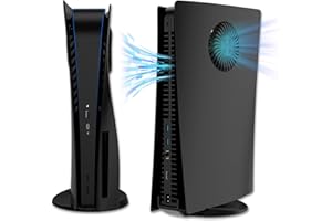 Heiko Premium ABS Replacement Shell for PS5 Disc Edition, Upgrade Your Console with This Heiko Replacement Shell Featuring Cooling Vents and a Sleek Design (Optical Drive Board, Black)