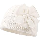 JANGANNSA Winter Warm Knitted Baby Hat for Girls Cotton Lined Infant Toddler Hat Autumn Cute Bow Classic Girls Beanie 0-6Y