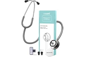 FriCARE Stethoscope - Stethoscopes for Nurses Nursing Students Vet - Estetoscopio Replacement for Medical Diagnostic Gear, StethoMedic Essentials, FSA HSA Eligible Budget Model, Grey Tubing, 30 inch