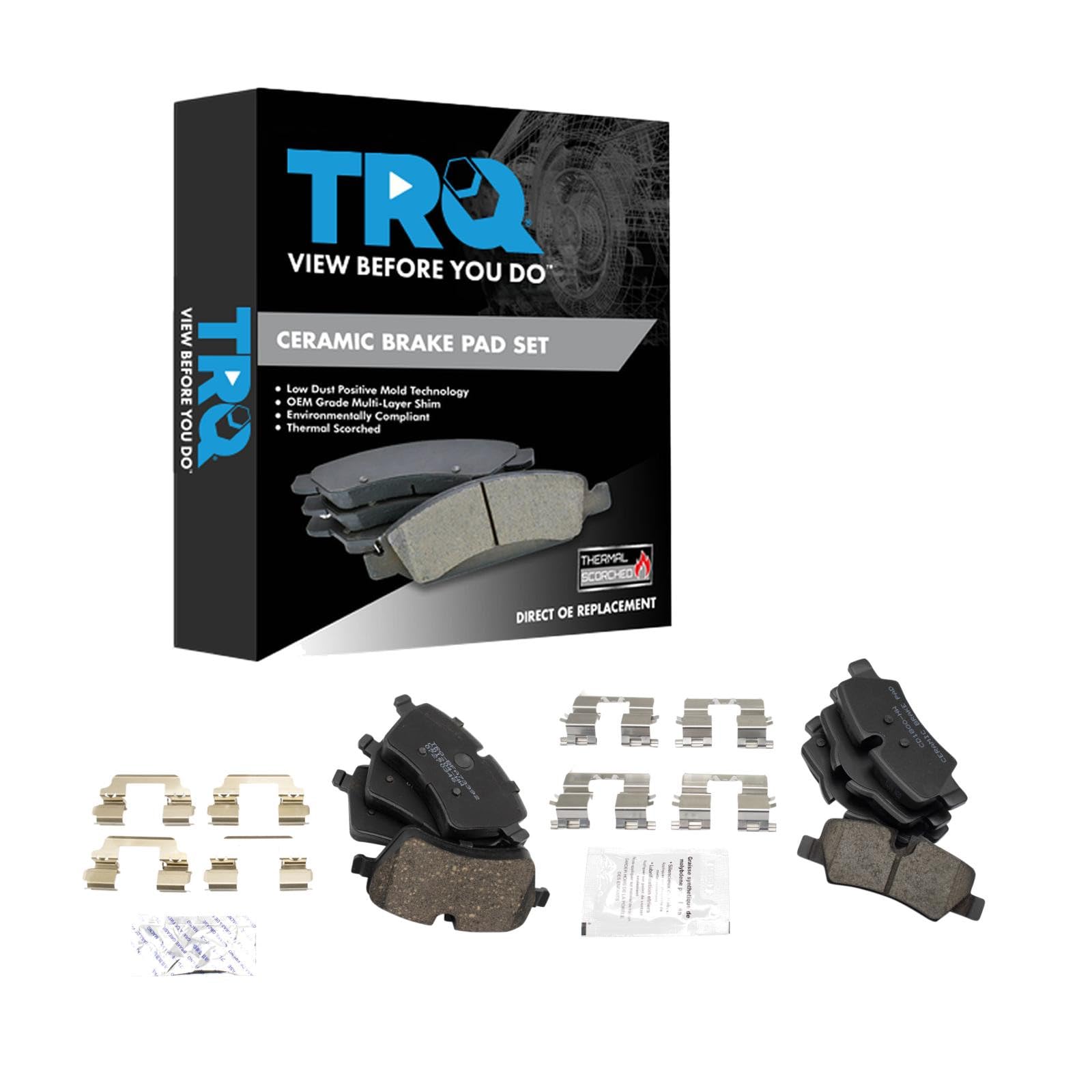 TRQ Brake Pads Ceramic Compatible with 2014-2015 Mini Cooper Image