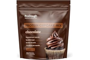 PRODOUGH PROTEIN BAKESHOP ProDough High Protein- Gluten Free Cupcake Mix, Low Carb, 13g of Protein per Cupcake, No Added Sugars, Keto Friendly, Makes 12, Healthy Dessert (Chocolate)