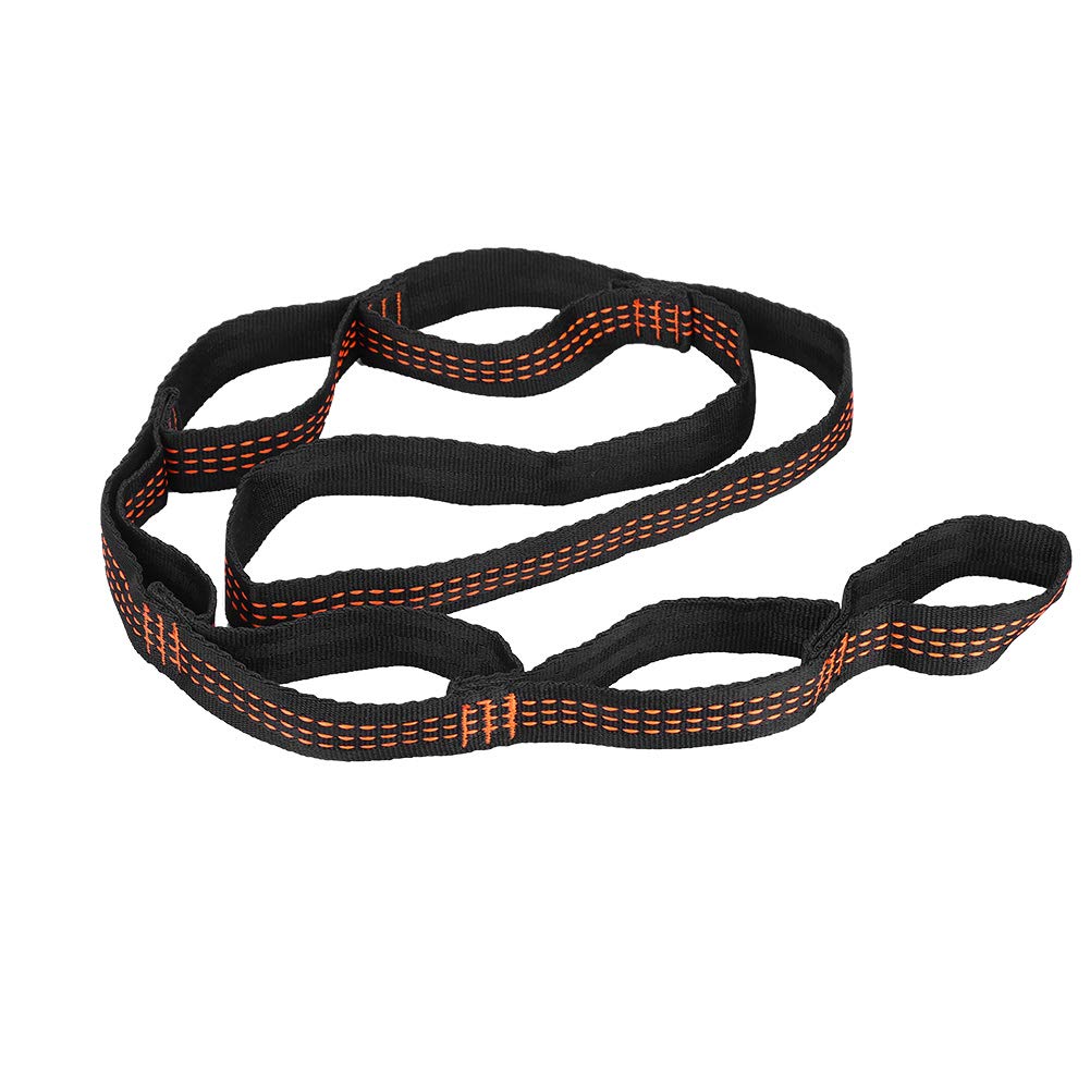 Josopa 1.1M 7 Loops Aerial Yoga Hammock Extension Rope Belt Strap for Hammock Aerial Yoga Outdoor Camping Double-Layer High-Strength Polyester Chrysanthemum Rope (Orange)