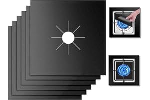 10 Pack Stove Burner Covers Double Thickness Reusable Non-Stick Heat-Resistant Gas Range Protectors for Kitchen and Easy to Clean（Black）FLSEPAMB