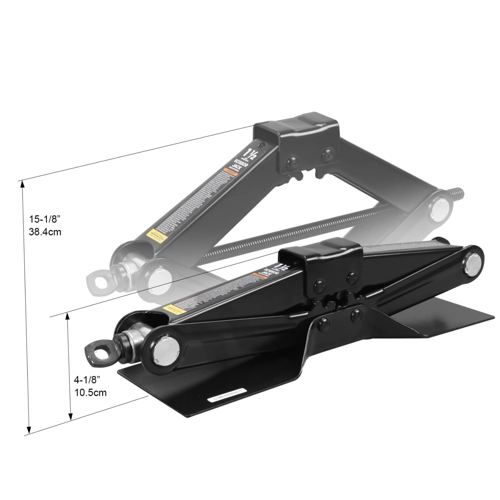 BIG RED AT10152BR Torin Steel Scissor Lift Jack Car Kit, 1.5 Ton (3,000 lb) Capacity, Black