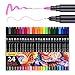 24 Marker Pens - Dual Tip Brush Pens with Fineliner Tip 0.4mm Art Markers for Adult Coloring Books, Drawing, Underlining (Pack of 24)
