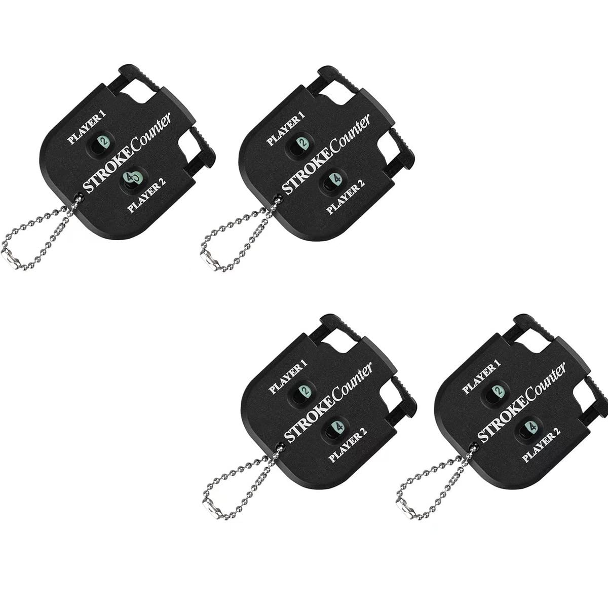 NP 4 Pcs Golf Scoring Counter Score Shot Stroke Golf Score Indicator Golf Shot Counter Dial Resetting Tool with Key Chain for Golf Game Scorekeeper