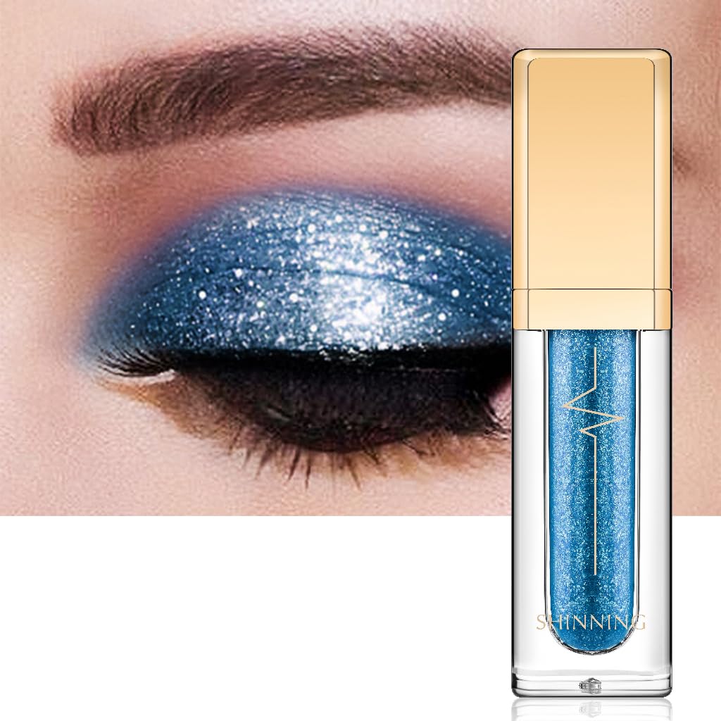 Liquid Glitter Eyeshadow & Eyeliner Pen, eyeshadow Stick, Highly Pigmented glitter Eyeliner Shimmer, Diamond Liquid shadow makeup, Quick Drying, Long Lasting, Glitter Eyes Makeup (5#)