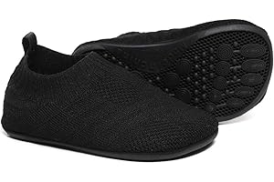 QZKDM Indoor Outdoor Non-Slip Toddler Slippers Shoes Lightweight Kids First Walkers House Shoes for Boys Girls with Rubber Sole Grip