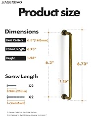 JIASENBAO 2 Pack Antique Brass Cabinet Bar Pulls