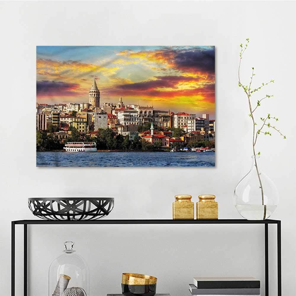 one1love European Modern Decorative Painting Istanbul at Sunset Scenery Office Art Decoration W35 xL23