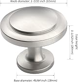 FURNIWARE 12pk Brushed Satin Nickel Cabinet Knobs Door Drawer Hardware 1-1/4" view 4