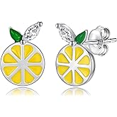 Cute Orange Fruit Earrings 925 Sterling Silver Tangerine Stud Summer Statement Jewelry Wedding Birthday Gifts for Women