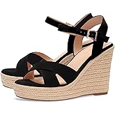 VICKI·VICKI Wedges for Women Platform Sandals Wedge Heels for Sandals Comfortable Summer Espadrille Shoes Ankle Strap&Open Toe