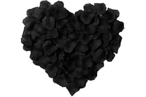 ALUNME 1000 Pcs Artificial Silk Rose Petals Decoration Wedding Party Color Black