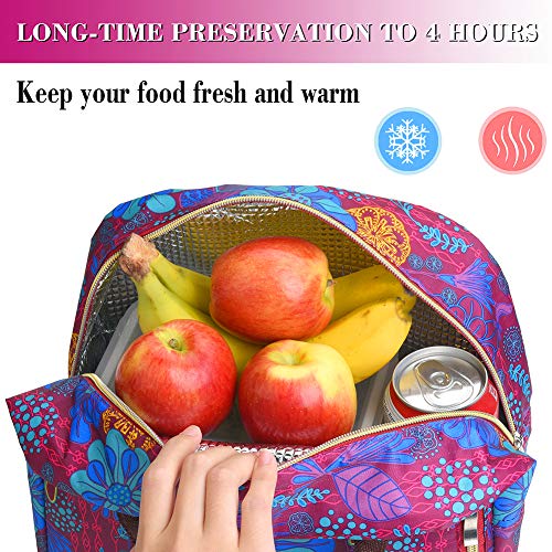 Lunch Bags For Women,Insulated Lunch Box Tote Bag Lunch Organizer Lunch Holder For Men/Beach/Party/Boating/Office/Fishing/Picnic (Purple)