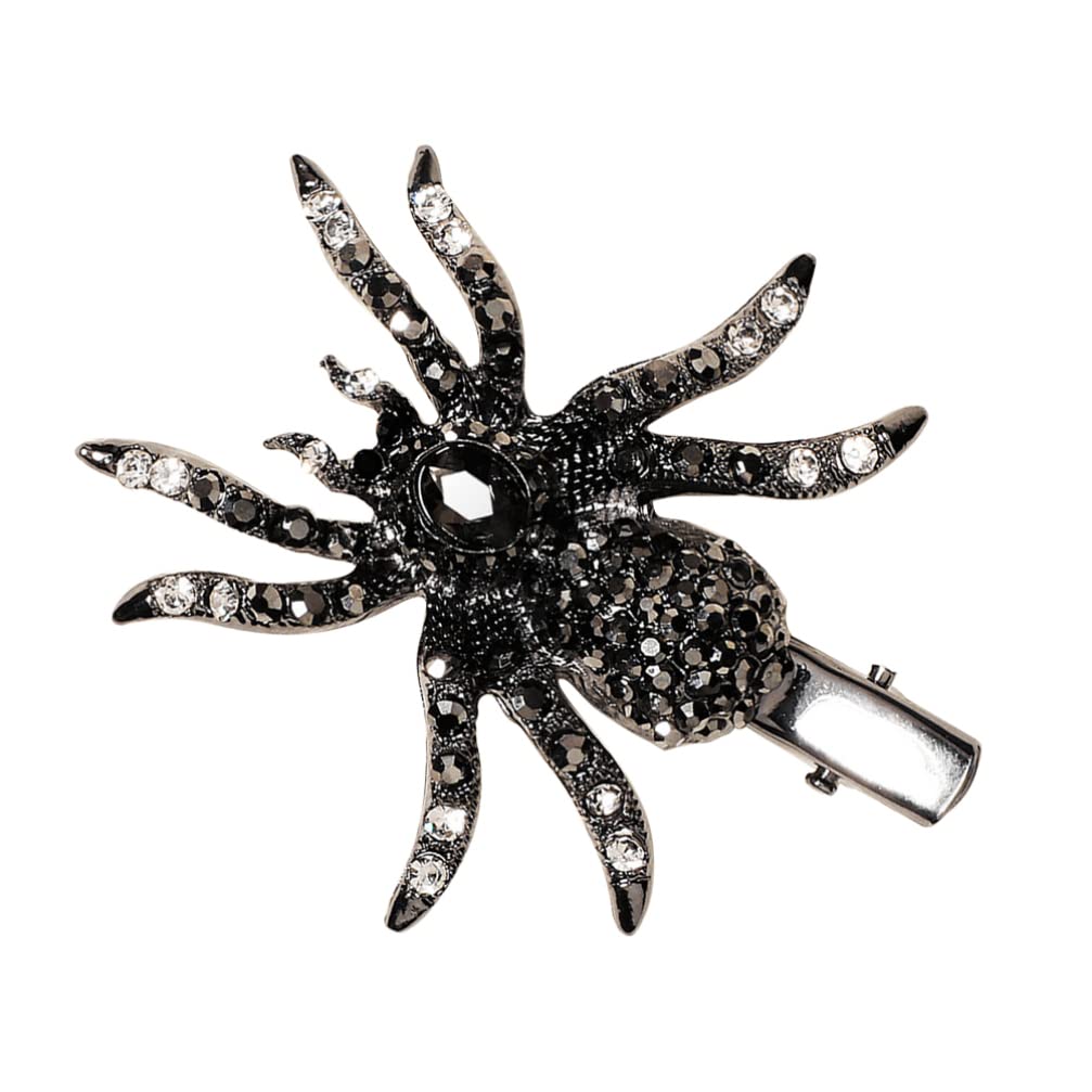 Lurrose Halloween Spider Hair Clip Gothic Sparkling Spider Hair Barrettes Alloy Barrettesfor Halloween Party Cosplay Decor