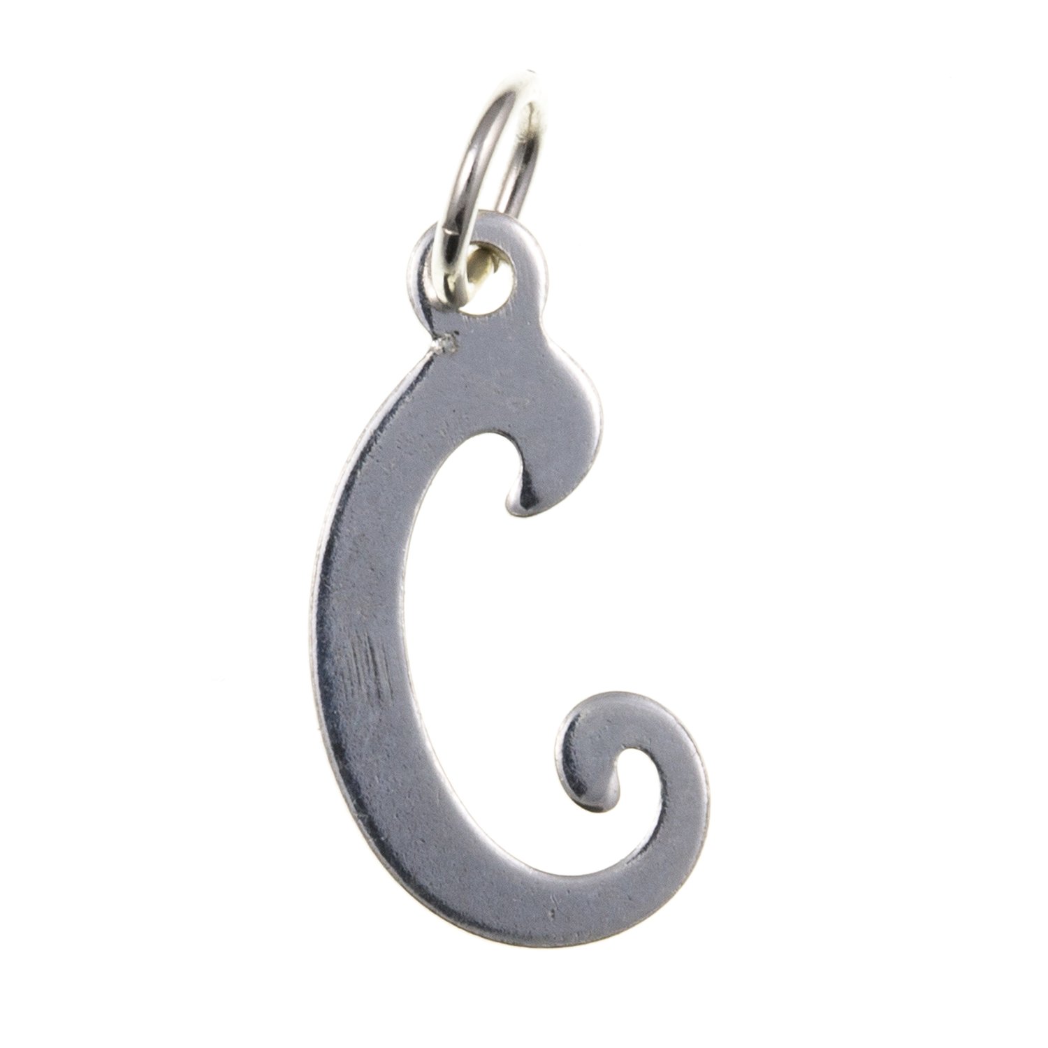 Capital Letter C Alphabet Initial 925 Sterling Silver Slider Charms for Women Girls/Silver Alphabet Letter Charms for Jewellery Making - Fit for Traditional Charm Bracelet