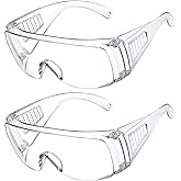 DaretoCares 2 Pack Safety Glasses Over Eyeglasses,Anti-Fog & Scratch Goggles, Protection Glassess for Men and Women.
