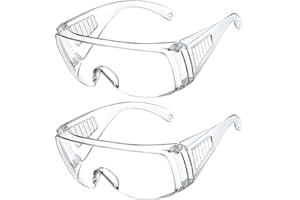 DaretoCares 2 Pack Safety Glasses Over Eyeglasses,Anti-Fog & Scratch Goggles, Protection Glassess for Men and Women.