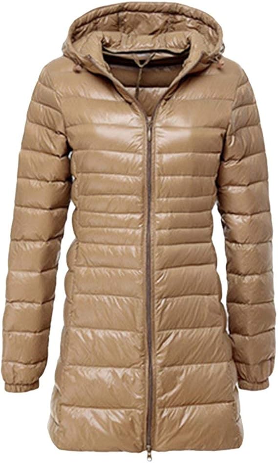 Women's Long Sleeve Ultra Quilted Down Jacket Lightweight Packable Comfortable Sizes Down Coat