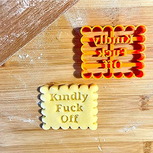 Funny Cookie Molds for Baking,4pcs Cookie Molds with Good Wishes, Christmas Biscuit Cutters for Baking Chocolate DIY , Rude Cookie Cutters with Adult Rude Sayings Cuss Words