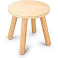 wingyz Wooden Step Stools for Kids, 10 Inch Solid Kids Chairs Perfect Matched Sensory Table, Multi-Purpose Children Sitting Stool for Playroom Bathroom (Natural, 1 Pack)
