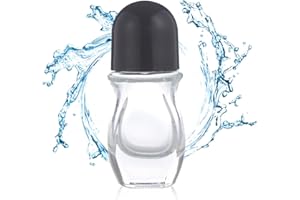 MINTIML Glass Empty Roller Bottles with Plastic Roller Ball,Rollerball Bottle Containers, Leak-Proof Massage Rollerball Bottles Deodorant Roll On Bottles for Essential Oils Perfume Cosmetics (Black, 30 ML)