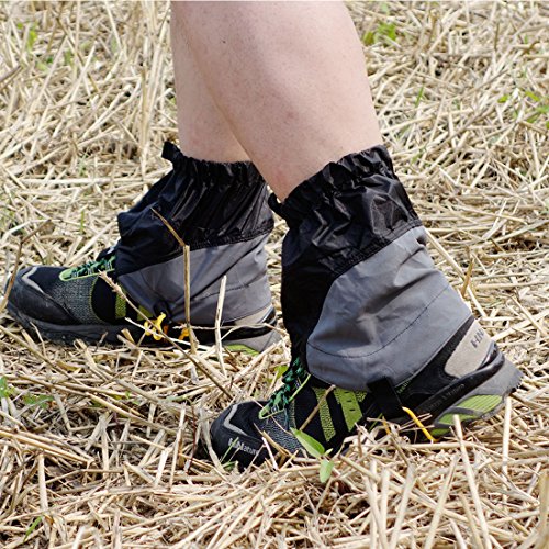 AMYIPO Trail Snow Leg Gaiter Shorter Hiking Boots Gaiters (Black) - Thumbnail 2