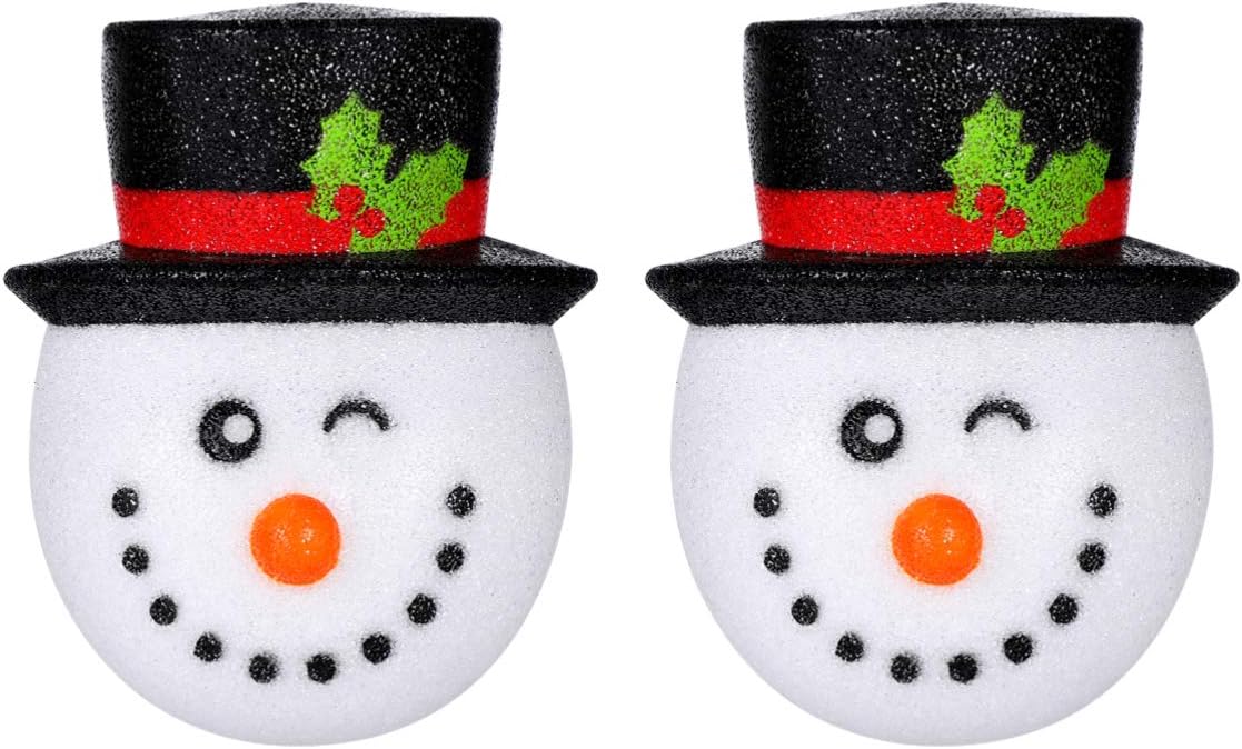 Yardwe 2PCS Christmas Porch Light Covers, Snowman Holiday Light Lamp