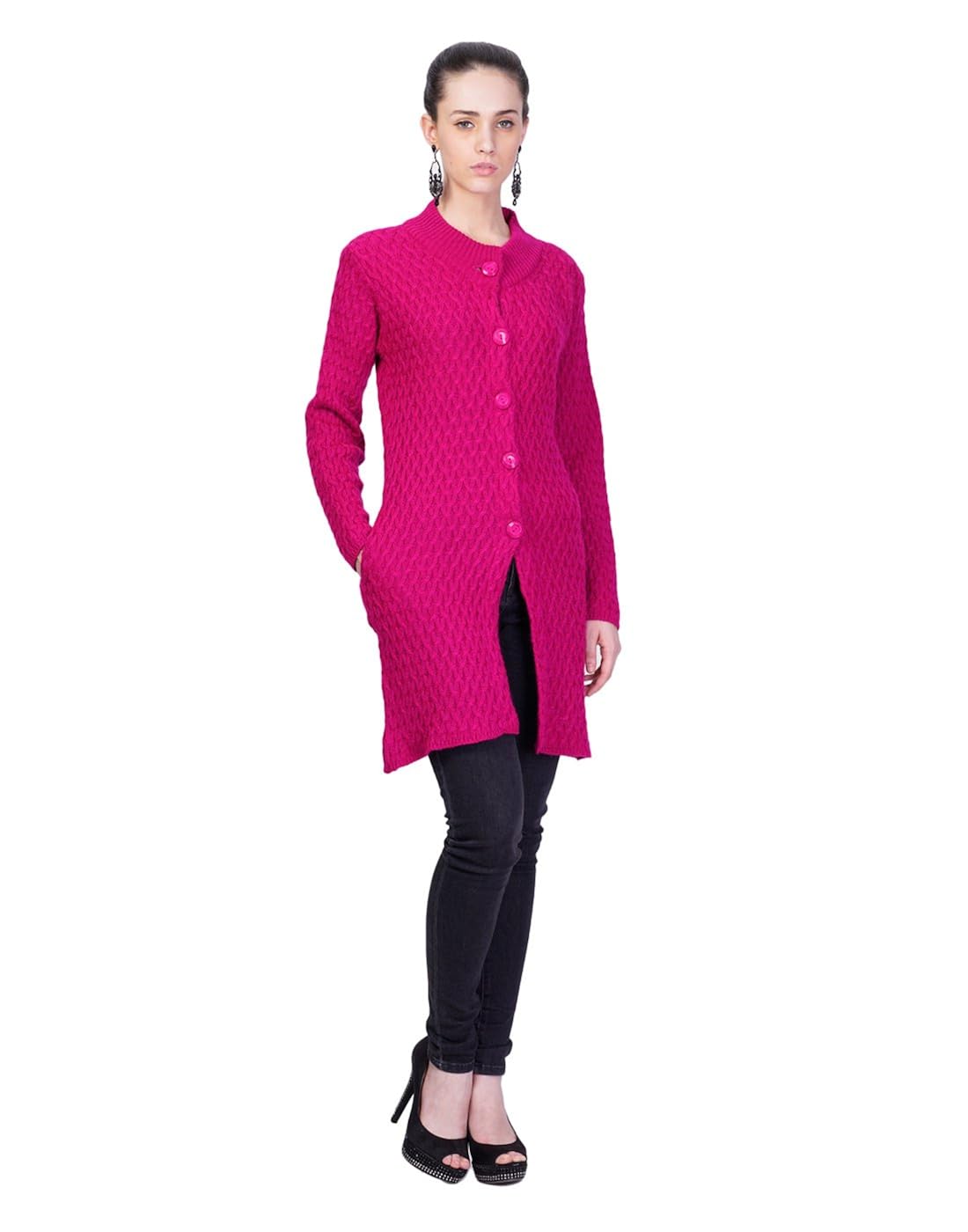 montrex pink designer long coat for women