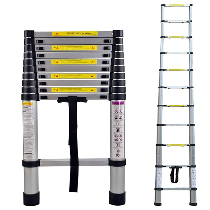 LARS360 Teleskopleiter Multifunktionsleiter Ausziehleiter Anlegeleiter Mehrzweckleitern Hochwertigem aluminium Leiter (3.2m)