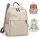 GOLF SUPAGS Stylish Laptop Backpack for Women Computer Bag Fits 14 Inch Notebook Travel College Work Backpacks Purse (Apricot)