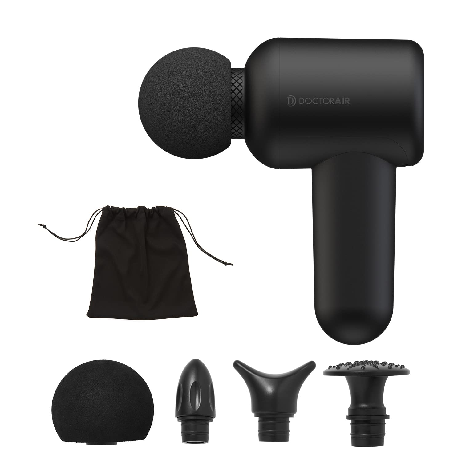 ドクターエア 公式ストア リカバリーガン 強力 振動回数3,500回 静音 コードレス コンパクト 充電式 アタッチメント 筋膜リリース 母の日 父の日 敬老の日 誕生日 プレゼント ギフト/ブラック RG-01 BK商品画像