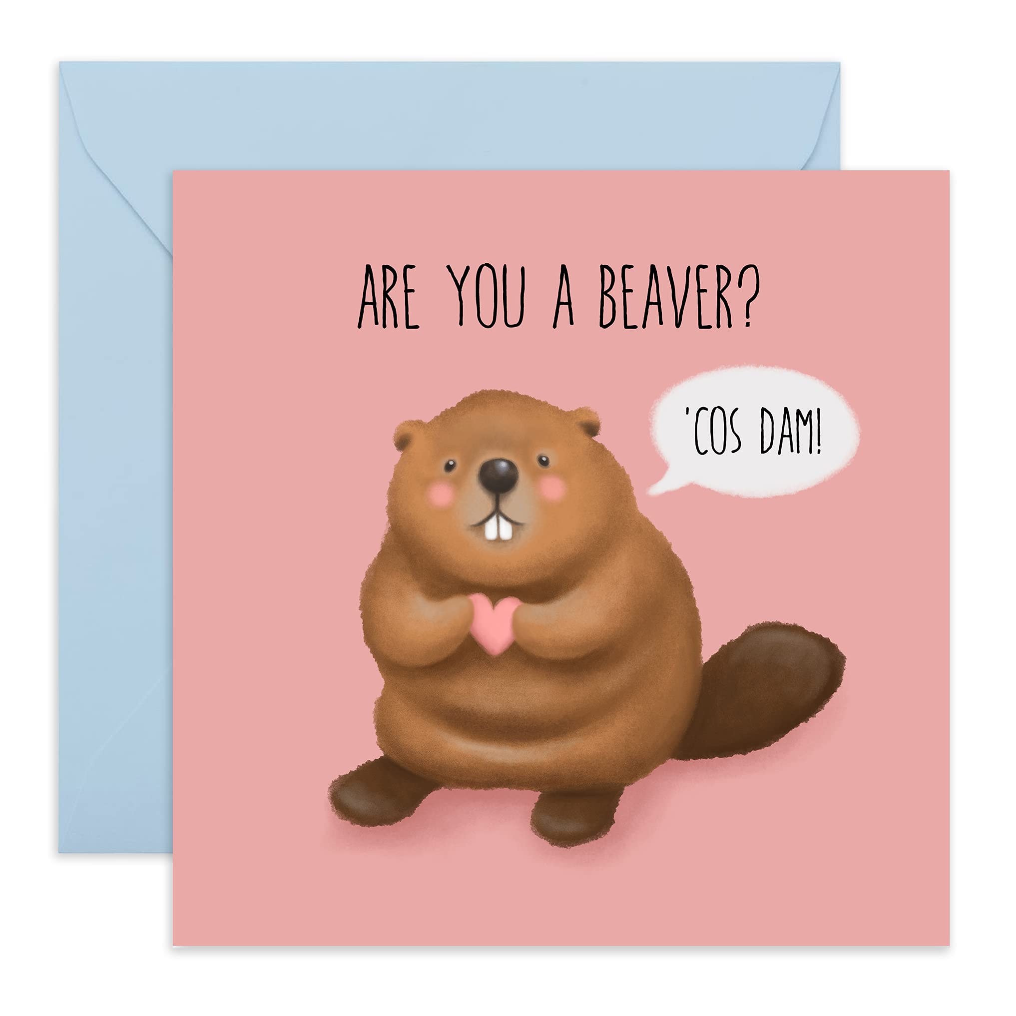 Central 23 Funny Wedding Anniversary Card - 'Are You A Beaver' - Humorous Valentine's Card for Husband Wife Boyfriend Girlfriend - Anniversary or Valentines Day Card for Men Women