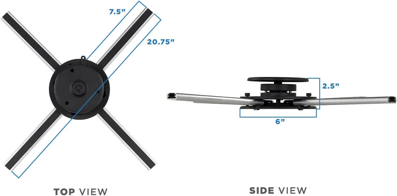 Mount-It! Flush Ceiling Projector Mount with Security Lock, Universal Fit, Low-Profile & Anti-Theft Lockable Bracket with Full Motion Adjustment, 44 Lbs Capacity (MI-609): Office Products