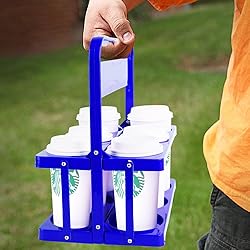 Bodaon 6 Cup Drink Carrier with Handle, Plastic Cup