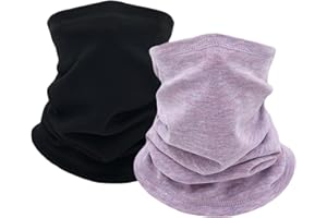 WOOGWIN 2 Pack Winter Neck Gaiter Warmer for Women Men Soft Fleece Neck Warmers Windproof Warm Face Cover Mask Scarf for Cold Weather