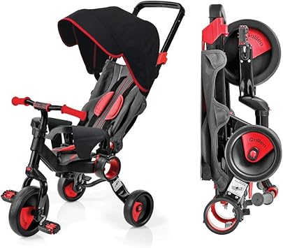 Amazon.com: Galileo con toldo de lujo, triciclo 3 en 1, no requiere montaje, color rojo: Furniture \u0026 Decor