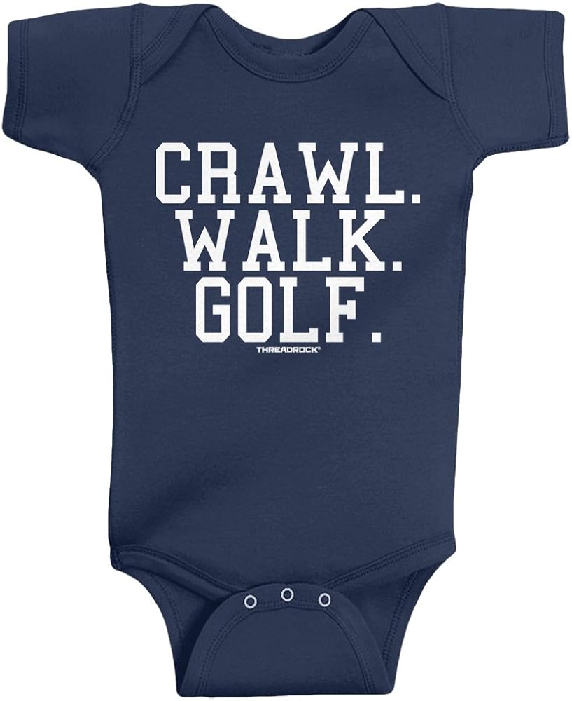 Threadrock Unisex Baby Crawl Walk Lift Fish Golf Soccer Hockey Infant Bodysuit