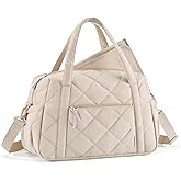 mommore Diaper Bag Tote Large Expandable Baby Travel Tote for 2 Kids Twins, Quilted Hospital Bag for Mom, Weekender