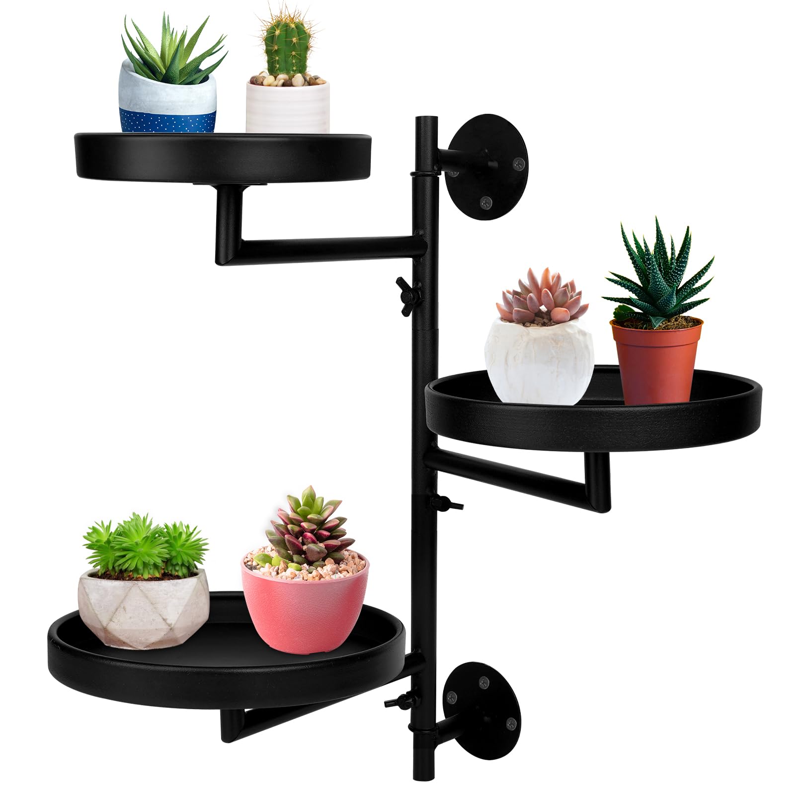 Photo 1 of Rotating Window Plant Shelves with Adjustable Knobs, 3 Tiers Metal Wall Shelf for Plants Indoor, Sturdy Hanging Plant Holder, Window Wall Decor & Gardening Gifts