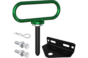 FHRHRY Towing Hitch Kit - Magnetic Hitch Pin and Zero Turn Mower Trailer Hitch, Universal Heavy Duty Lawn Mower Trailer Hitch & Strong Neodymium Magnet Trailer Gate Pin 1/2 Inch (Combo Pack), Green+Black
