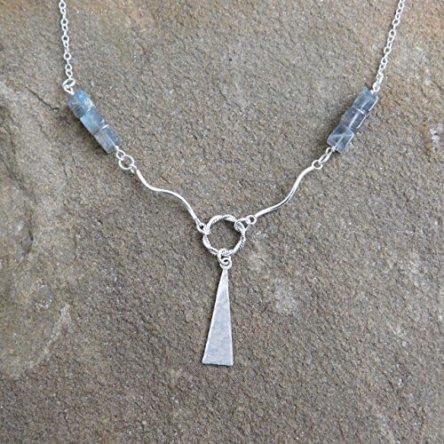 "Adira" Modern Labradorite Sterling Silver Necklace - 16" plus a 2" extender. Goes with everything!