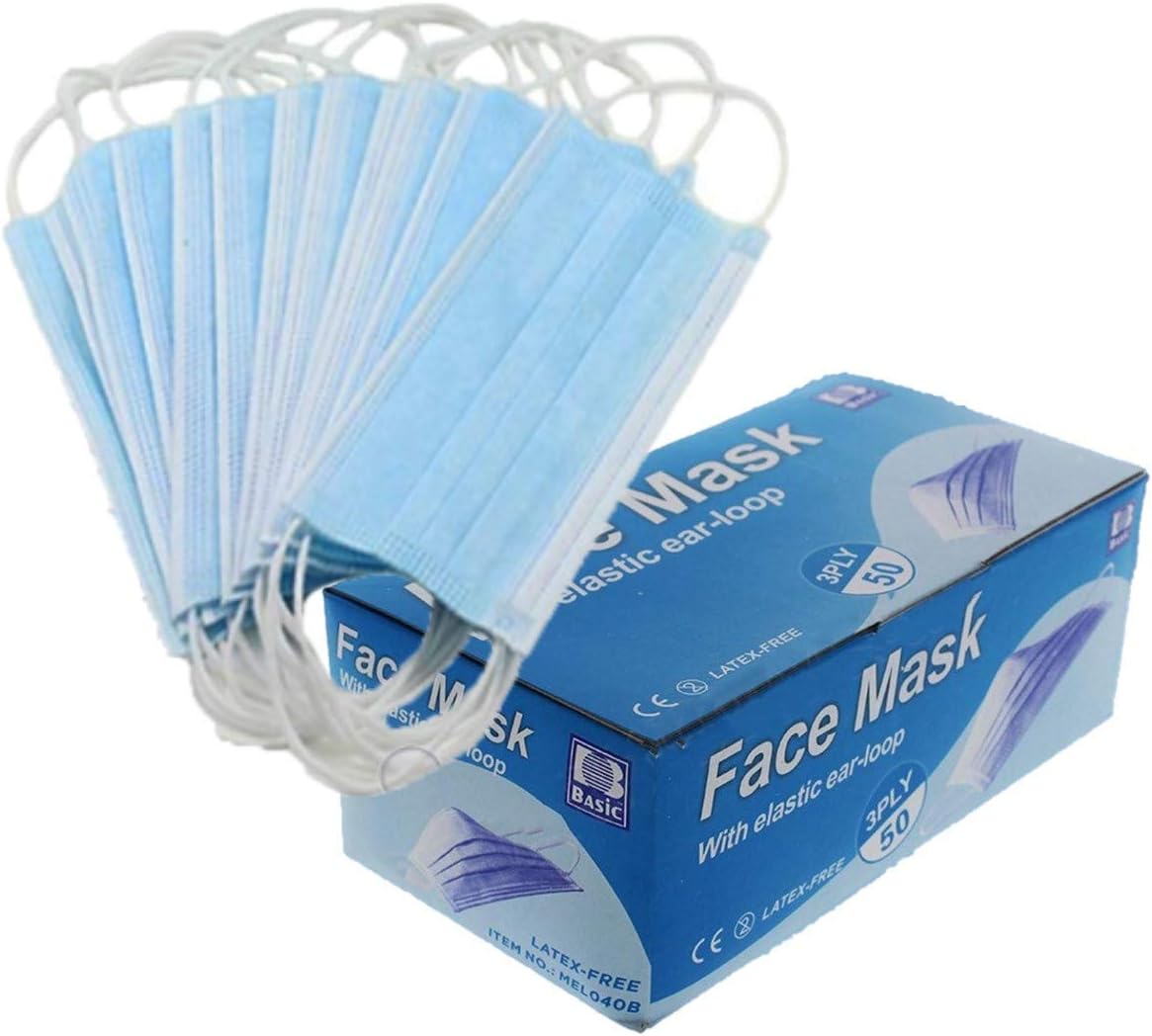 Ear Loop Procedure Face Mask, Blue (Pack of 50)