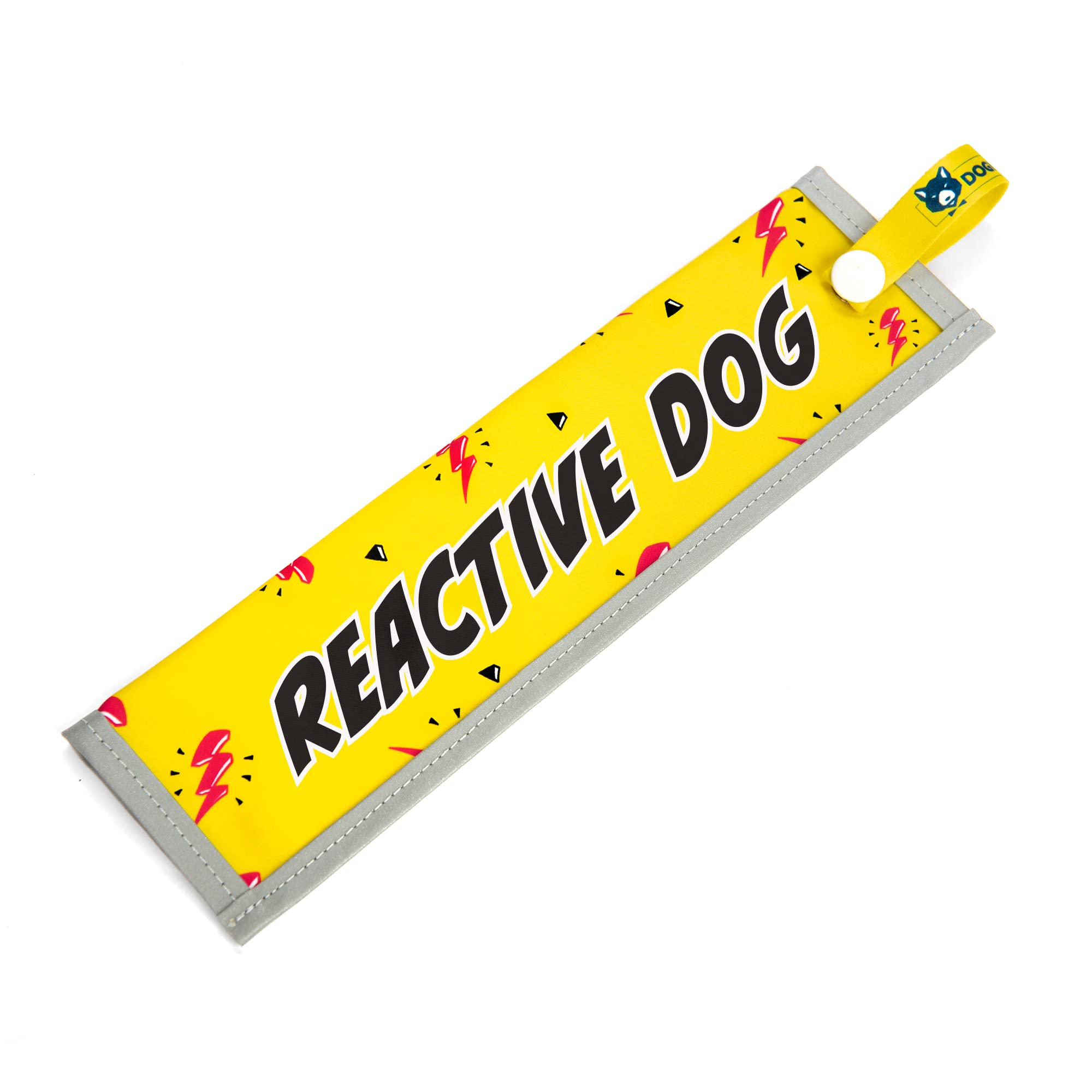 dogkit REACTIVE DOG Space Awareness Sleeve for Reactive Nervous Dogs, Reflective, Waterproof, Double Sided Slip-on for the Dog Lead (Yellow & Pink)