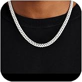FTPWP S925 Sterling Silver Chain Necklace for Men, Sterling Silver Cuban Link Curb Chain Necklace for Women Men Jewelry, 18 20 22 24 Inch