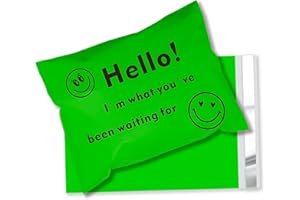 Vapulcio Poly Mailers 6x9 Inch 100 Pcs, Self Seal Shipping Bags with 2.4 Mil, Waterproof and Tear-resistant Mailers Poly Bags, Strong Adhesive Shipping Envelopes for Clothing, Green Smile